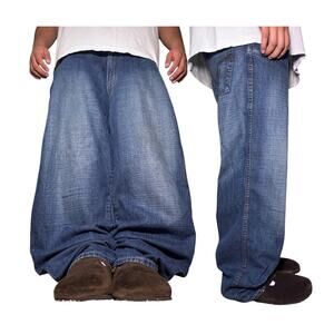 Loose Fit EDDIE DOMANI Jeans Men 40x30 Y2K Skater Wash